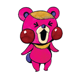 熊のイラスト:ピンクアッポー